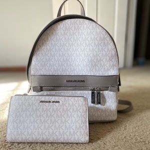 Michael Kors backpack with matching wallet